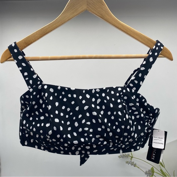 ISLAND ESCAPE WOMEN'S PRINTED COSTA RICA UNDERWIRE BIKINI TOP SWIMSUIT BLACK NEW - Picture 5 of 8